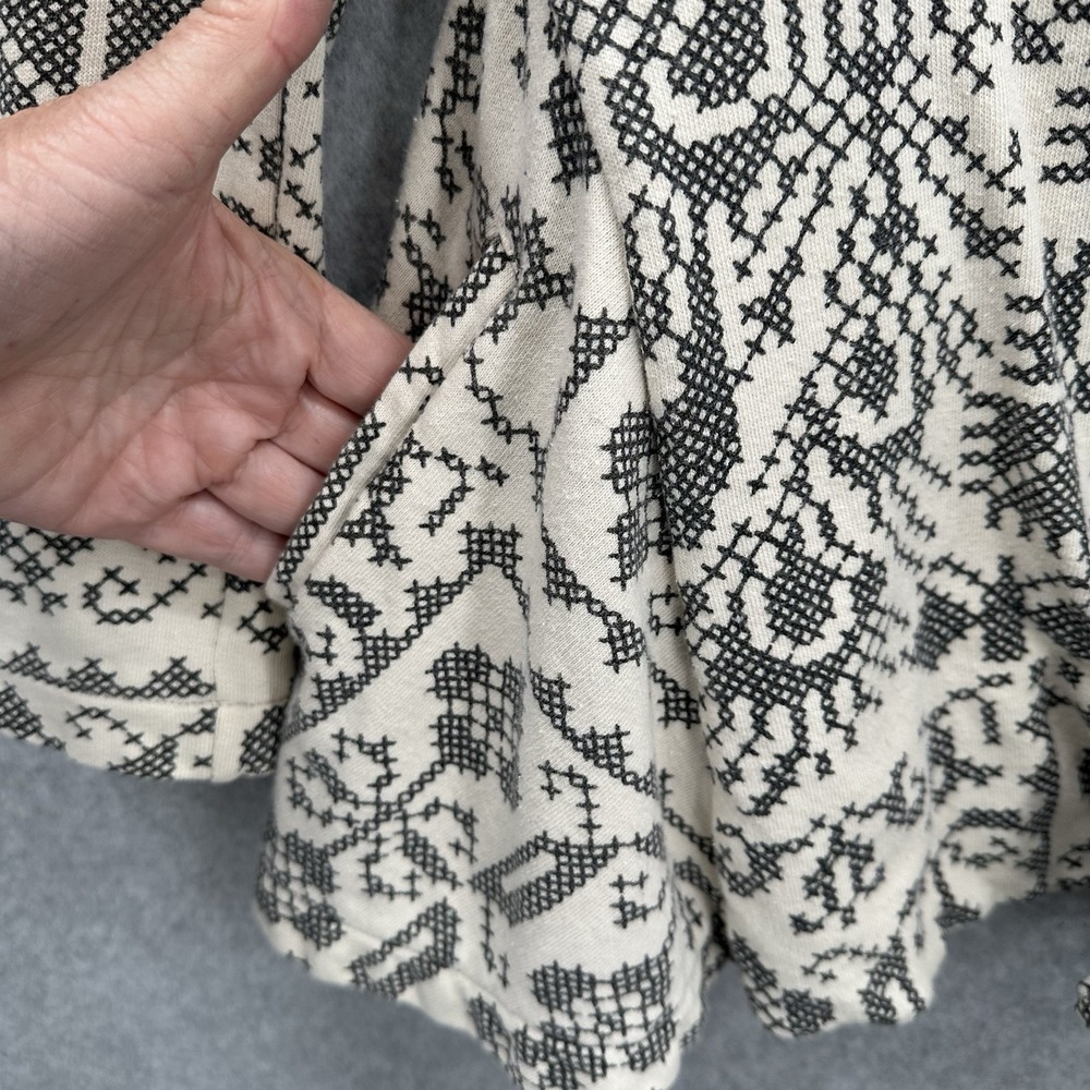 Free People‎ Peacock Cross Stitch Coat Peplum Boho Peplum Pockets Cotton Size XS - Picture 6 of 9